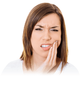 Woman with tooth pain